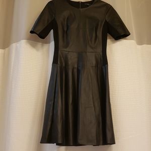 Bcbgmaxazria black leather dress